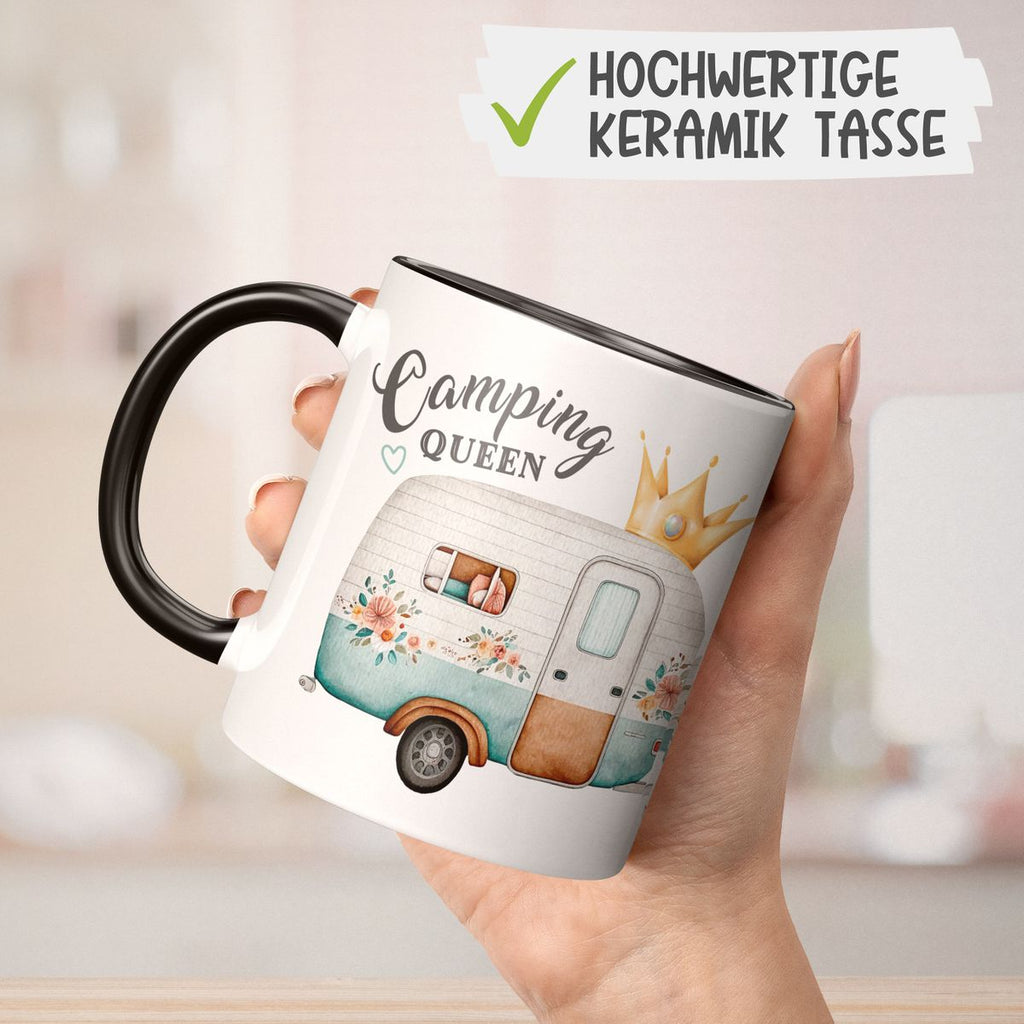 Keramik Tasse Camping Queen Wohnwagen - von Mikalino