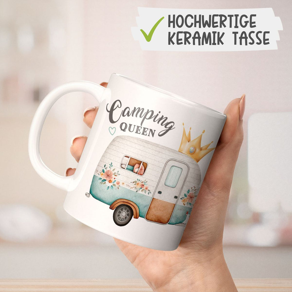 Keramik Tasse Camping Queen Wohnwagen - von Mikalino