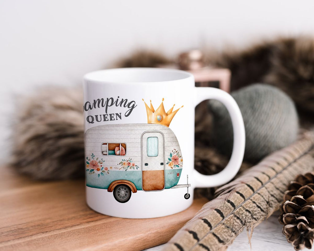 Keramik Tasse Camping Queen Wohnwagen - von Mikalino