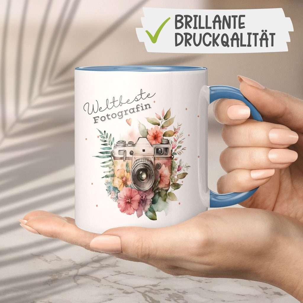 Keramik Tasse Weltbeste Fotografin - von Mikalino