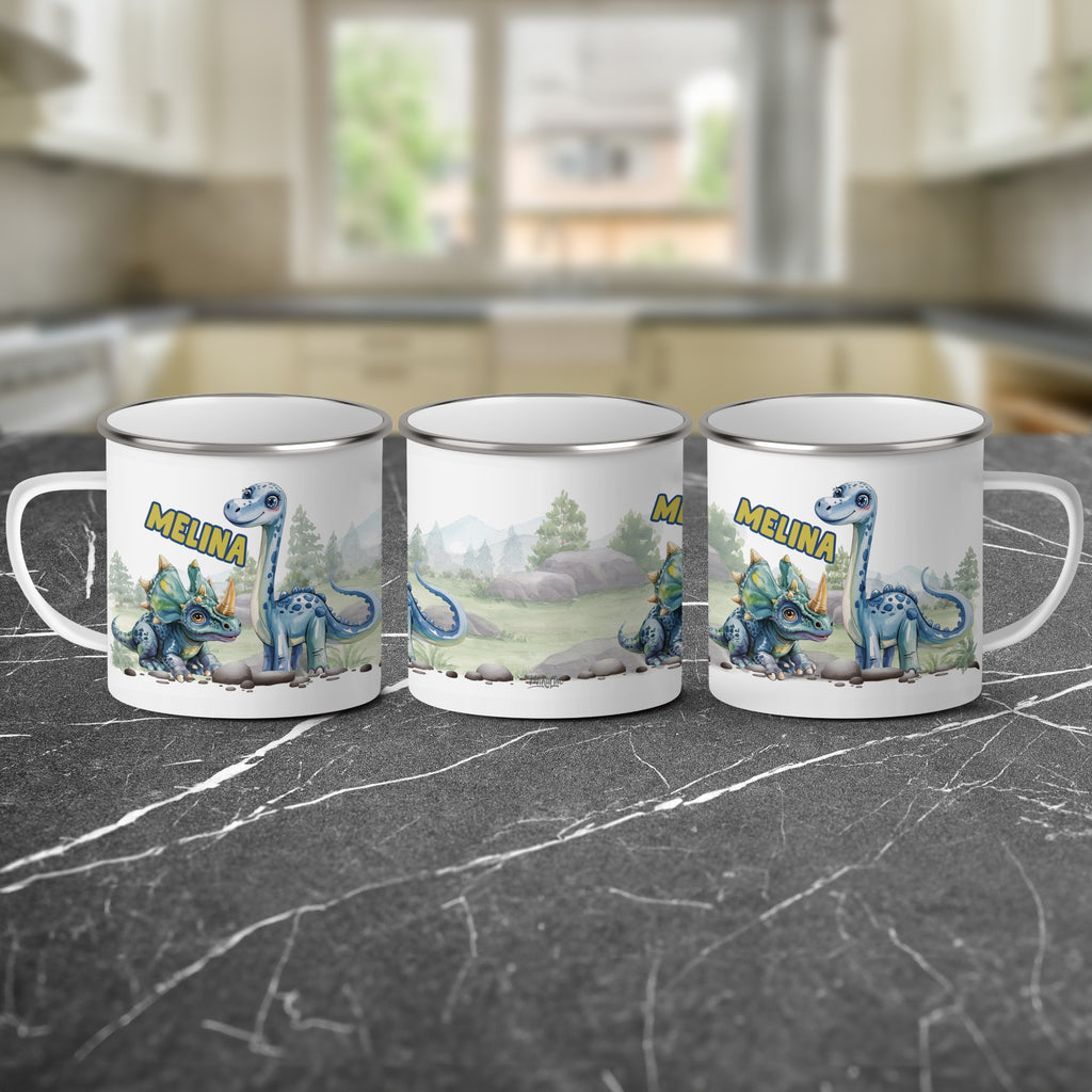 Personalized Dinosaur Design Enamel Mug Customized product type