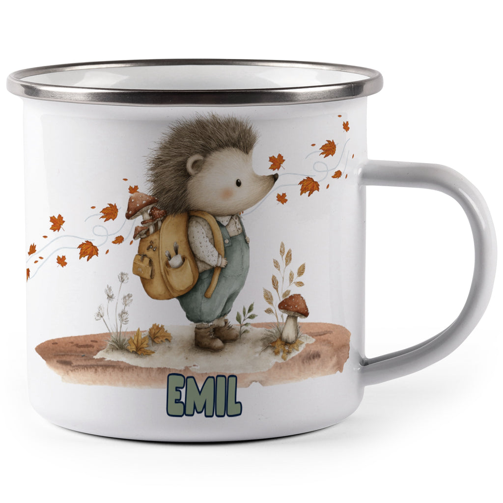 Hedgehog Character Enamel White Mug Drinkware Product