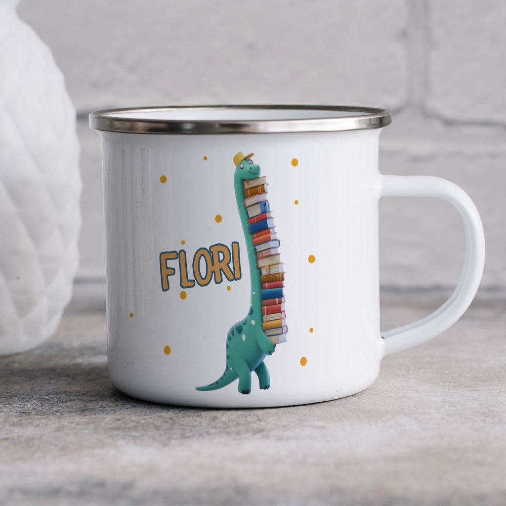 Flori Dinosaur with Books White Mug product