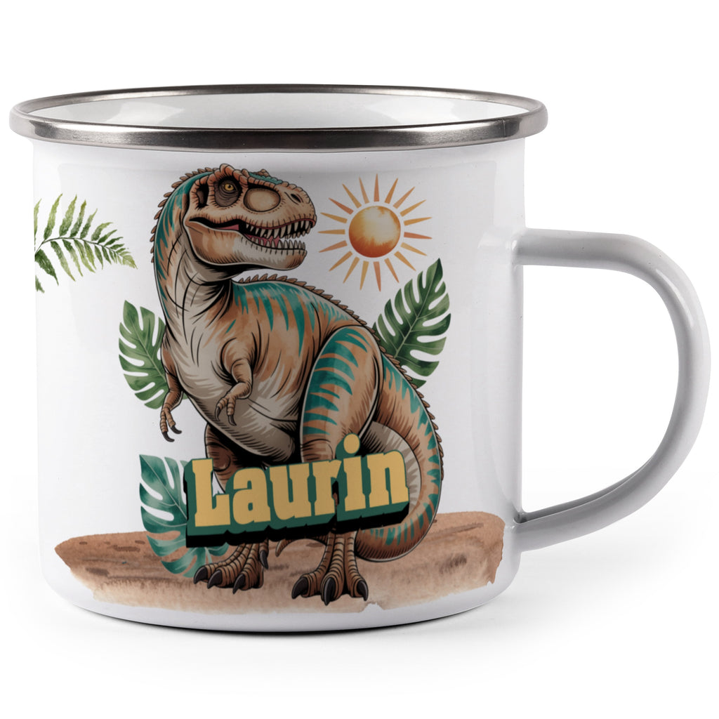 Dinosaur Laurin Themed Enamel Mug Perfect Gift product