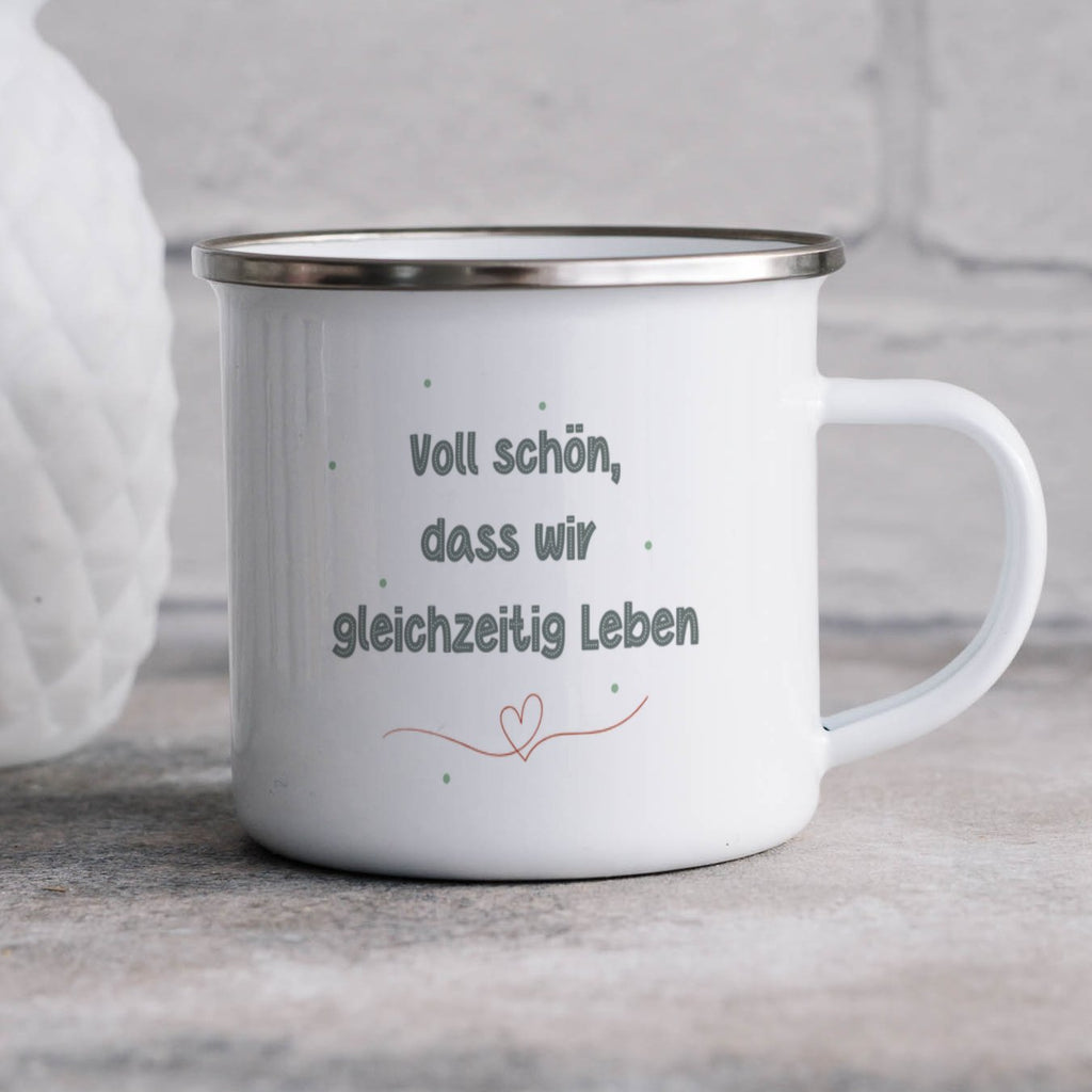 Emaille Tasse Pinguin Pärchen mit Namen Lisa und Henri Design mit Name personalisiert & Motiv | Geschenkidee (7487) - von Mikalino