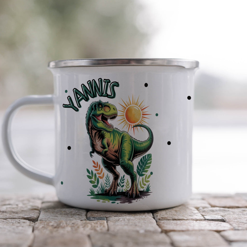 Yannis Dinosaur Custom Print White Mug product