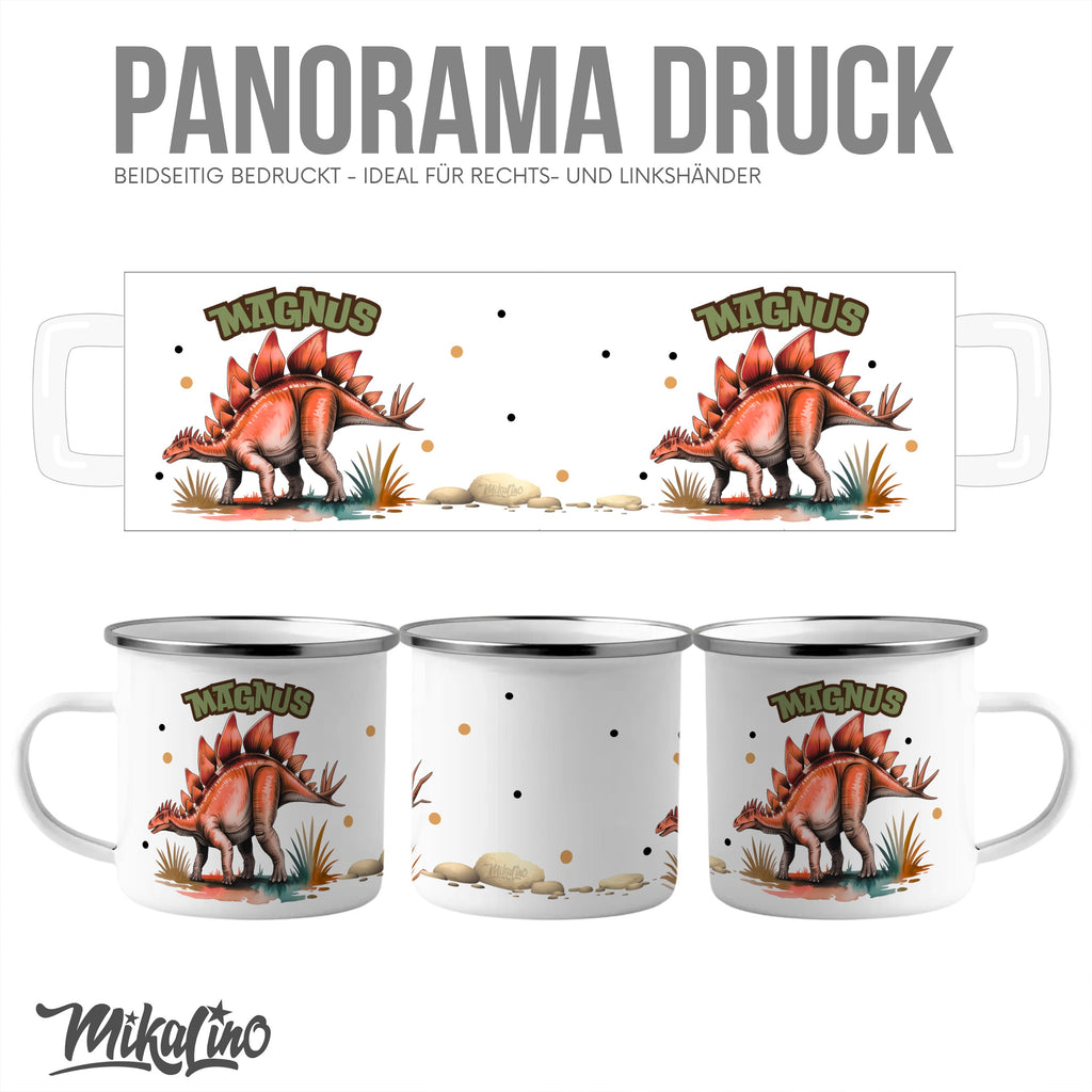 Dinosaur Themed Custom Enamel Mug Panorama Druck product type