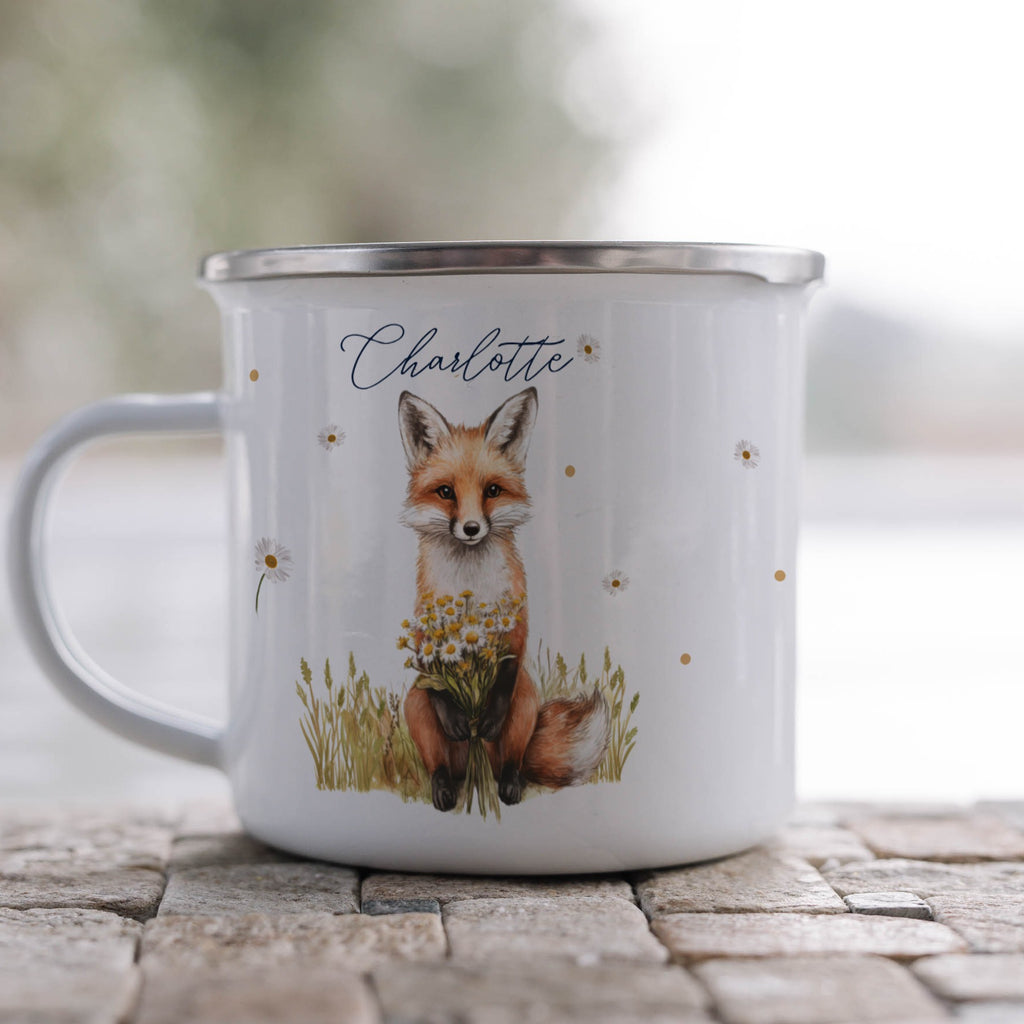 Personalized Fox and Flowers Design Mug product