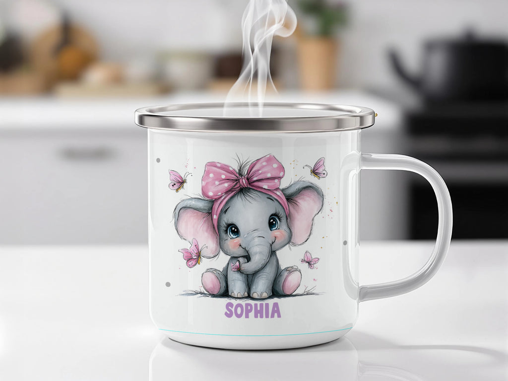 Adorable Baby Elephant with Bow Print Mug product