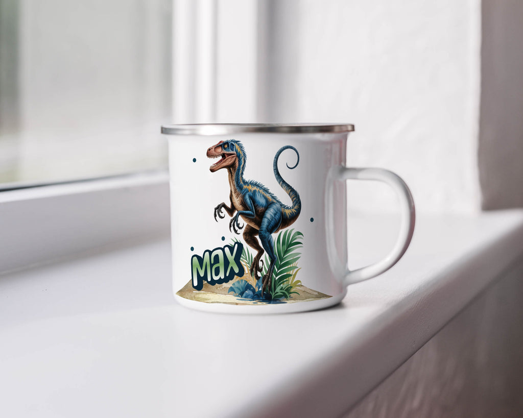 Personalized Metal Dinosaur Kids Mug Custom Name Product Type