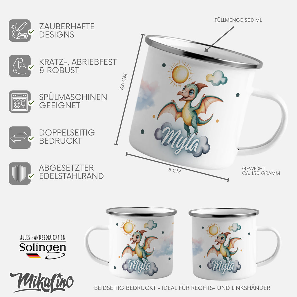 Magical Dragon Print Custom Name Mug Product