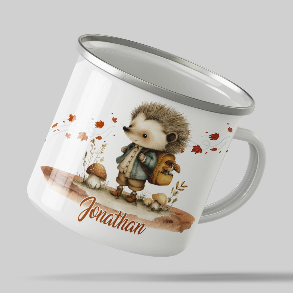 Cute Hedgehog with Backpack Design Mug product type