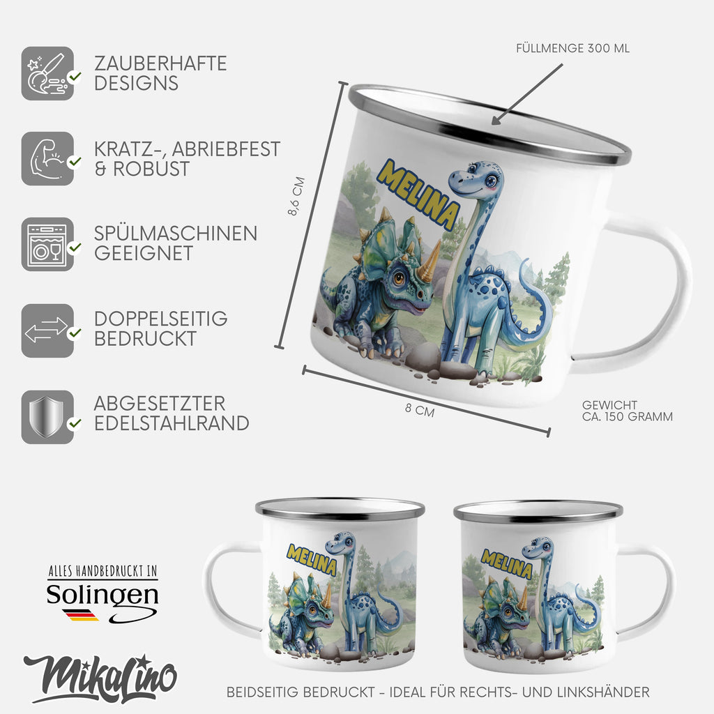 Personalized Dinosaur Design Enamel Mug Gift product