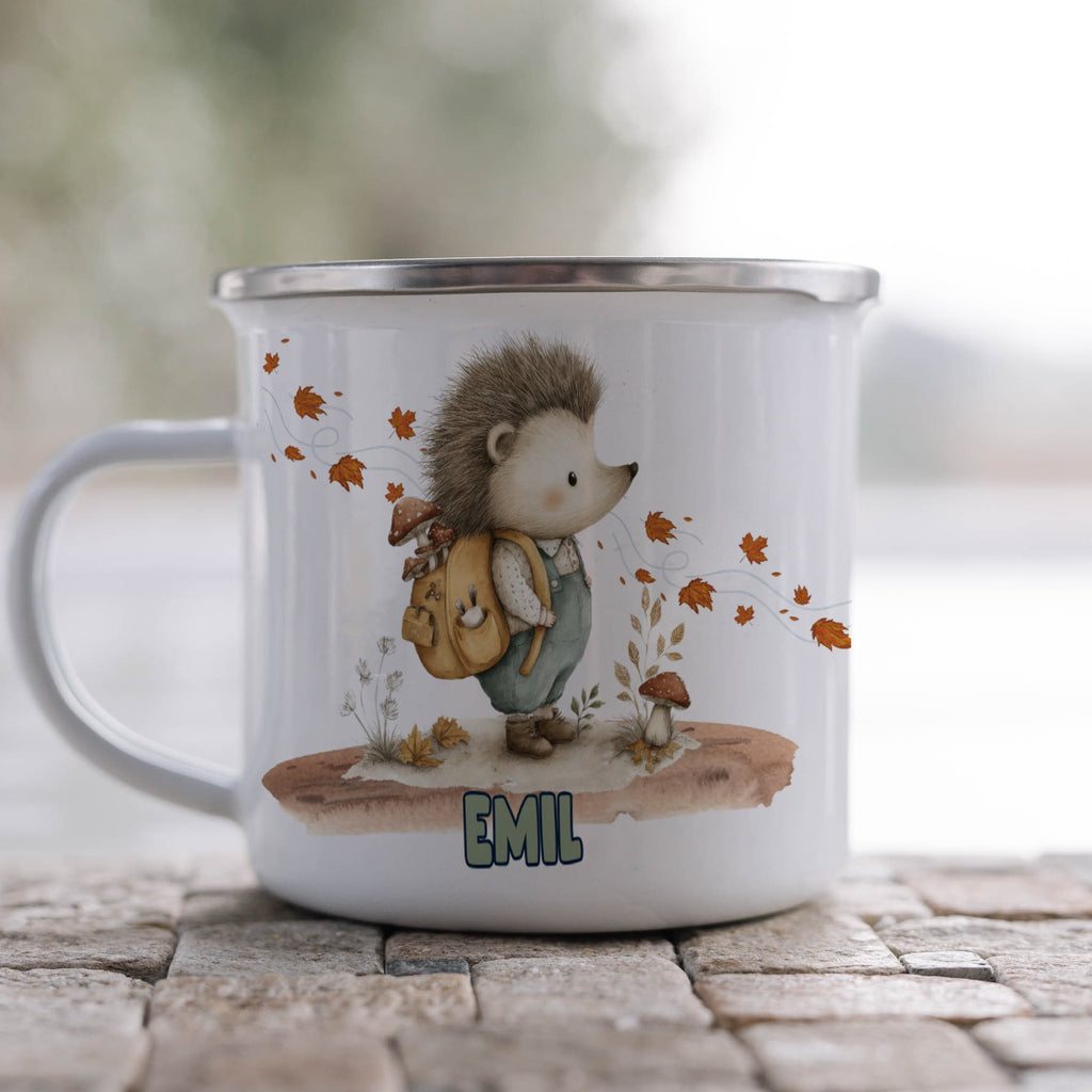 Hedgehog Backpack Autumn Theme Personalized Mug product type