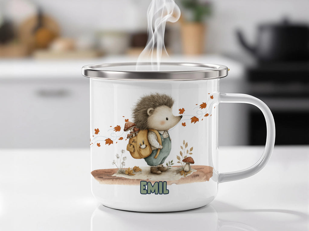 Adorable Hedgehog and Mushroom Pattern Mug product