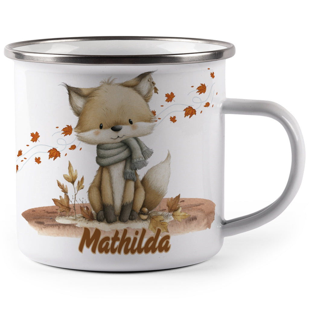 Cute Fox Art Design Fall Leaf Pattern Mug product type