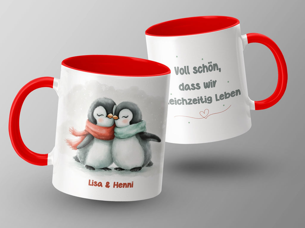 Keramik Tasse Voll Schön Dass Wir Gleichzeitig Leben mit Wunschnamen - von Mikalino