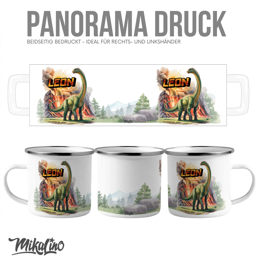 Dinosaur themed panorama print mug product