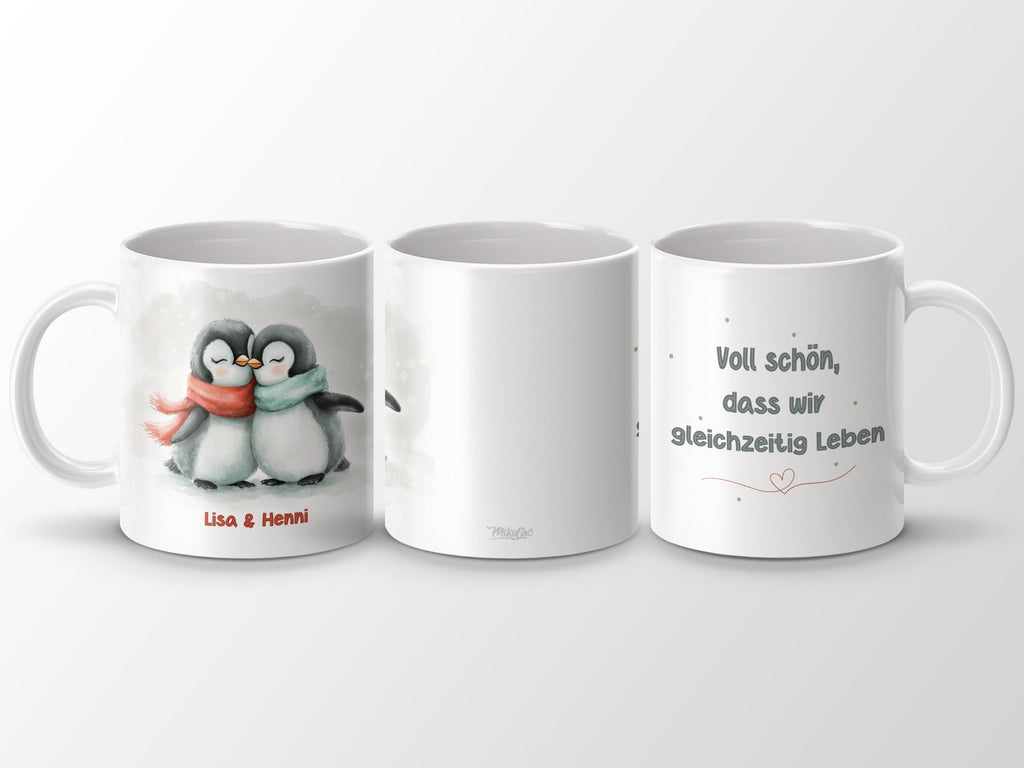 Keramik Tasse Voll Schön Dass Wir Gleichzeitig Leben mit Wunschnamen - von Mikalino