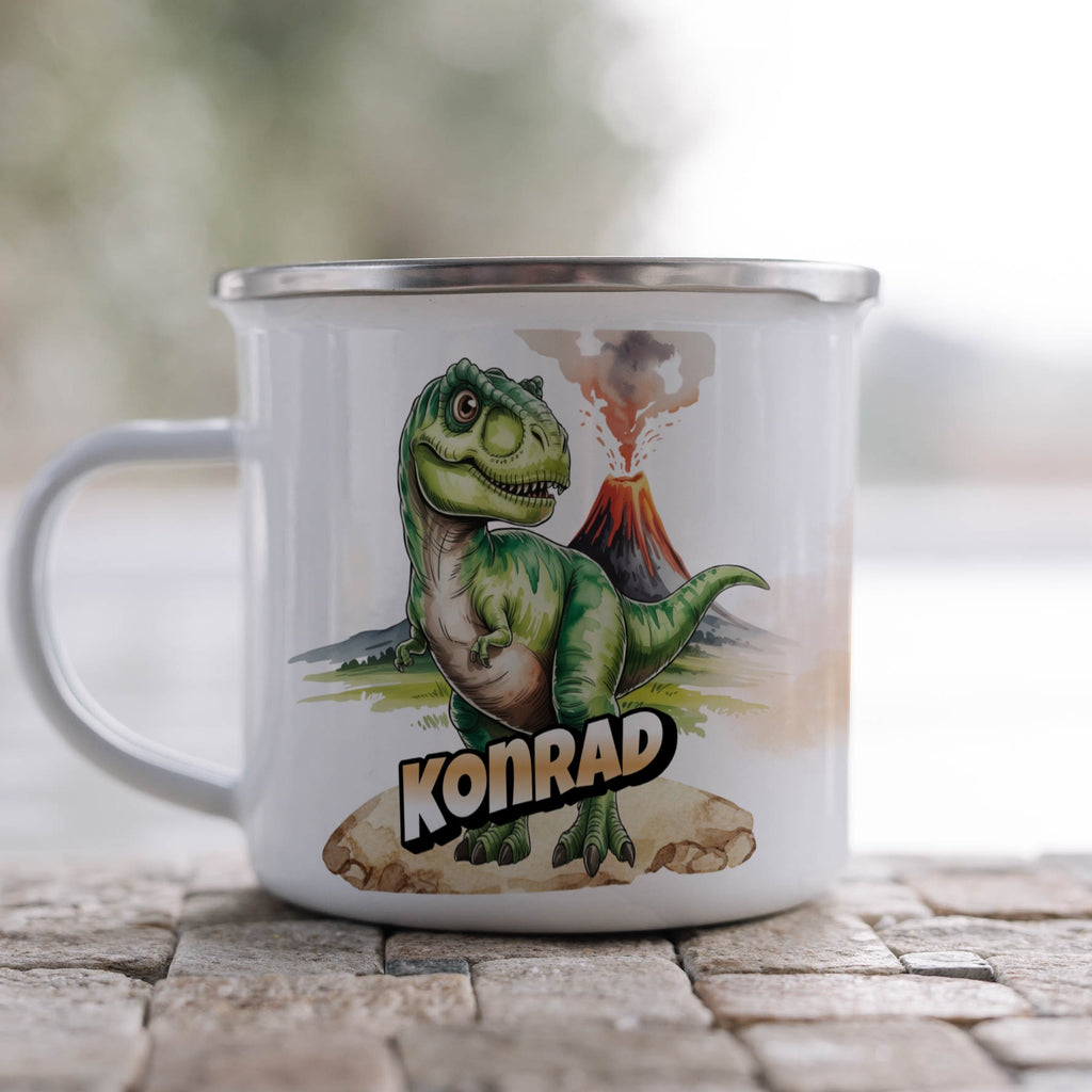 Dinosaur Print Personalized Camping Mug Product