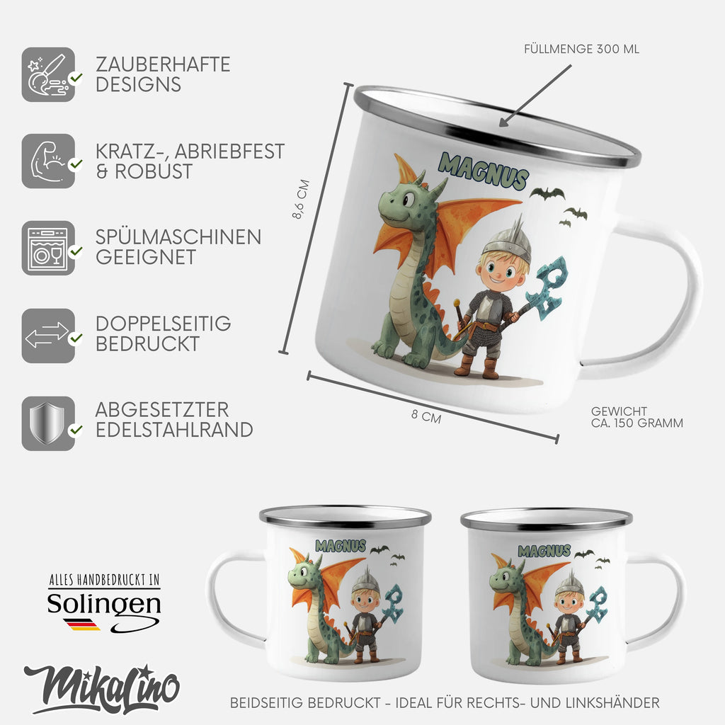 Cute Knight and Dragon Enamel Mug Product