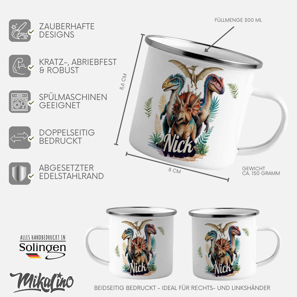 Dinosaur Design Enamel Mug for Perfect Drinkware product type
