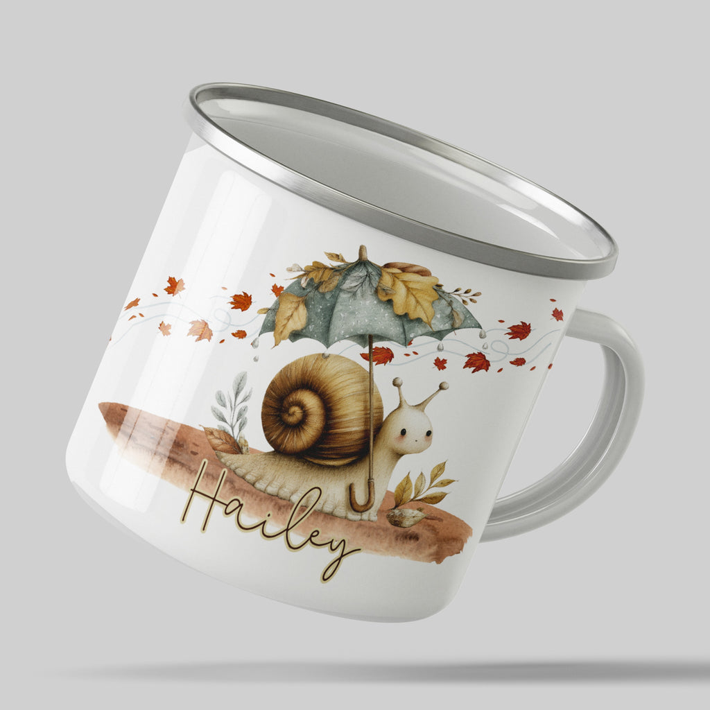 Cute Snail Design Fall Leaves Personalized Mug product type