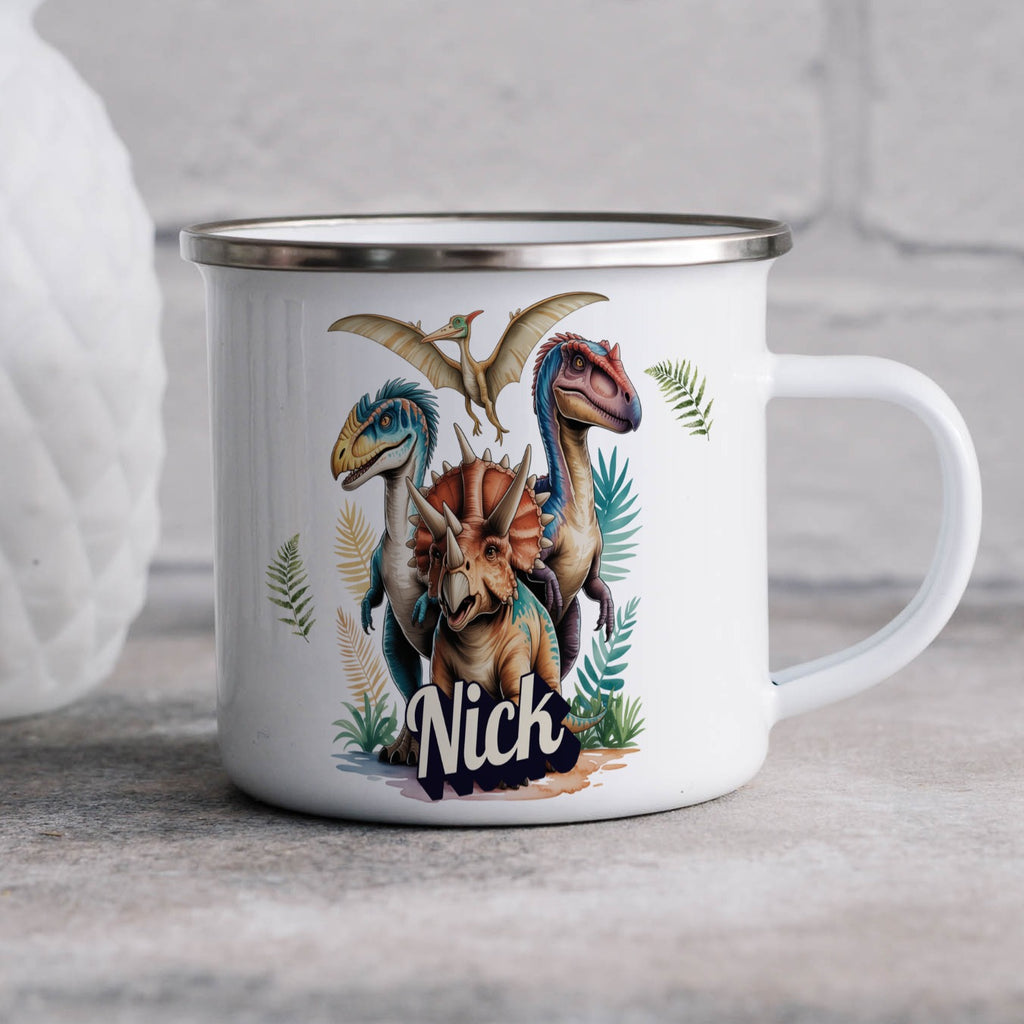 Personalized Dinosaur Design Enamel Mug Product Type