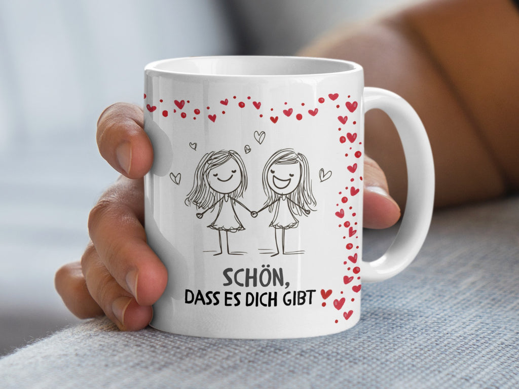 Keramik Tasse Schön dass es dich gibt - von Mikalino