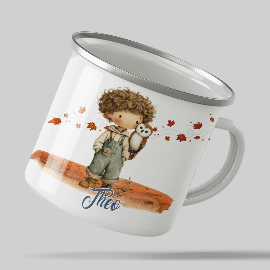 Personalized Name Boy with Owl Pattern Mug product