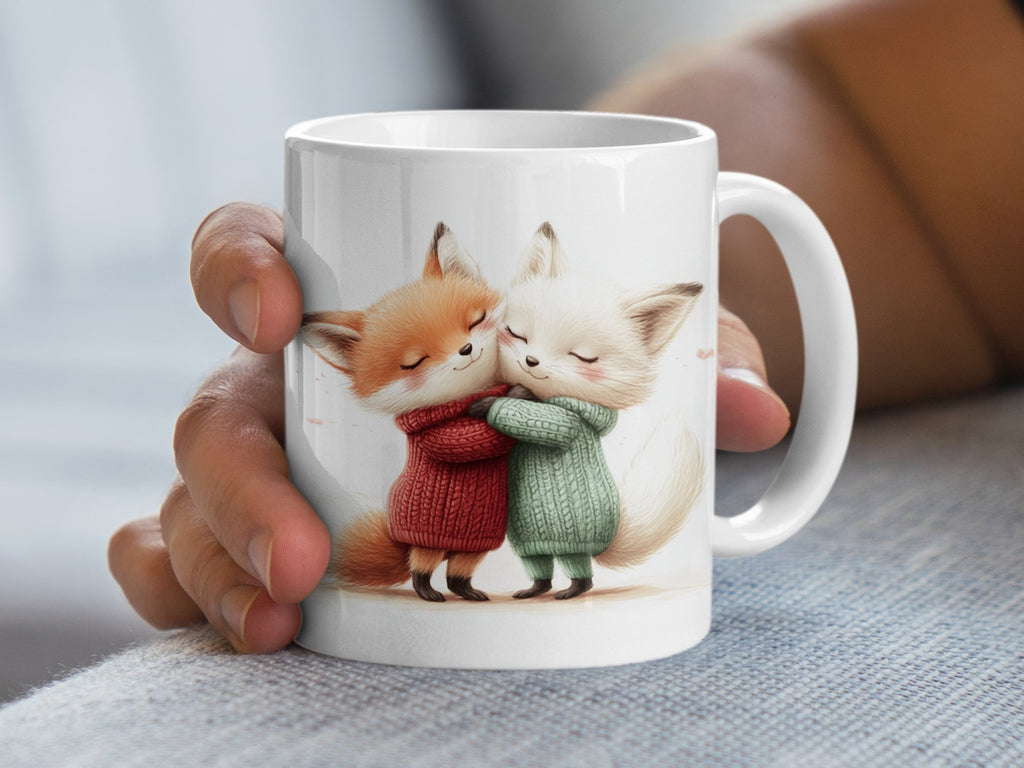 Keramik Tasse Süße Fuchs-Illustration Kaffeebecher - von Mikalino