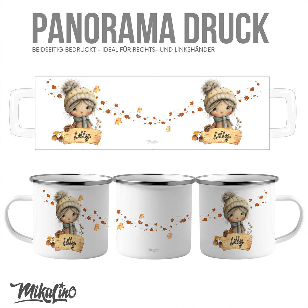 Cute Autumn Character Panoramic Design Mug product type