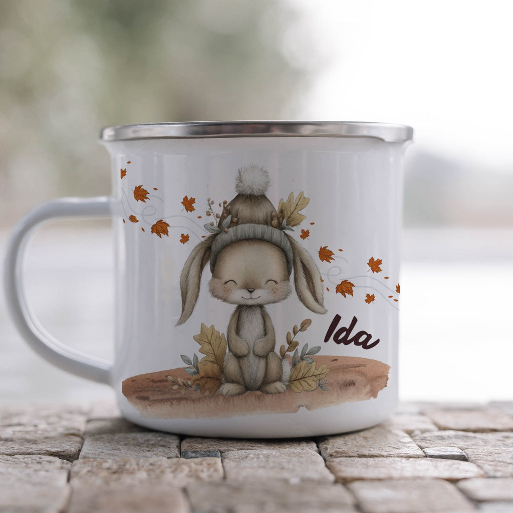 Adorable Bunny with Autumn Leaves Mug product