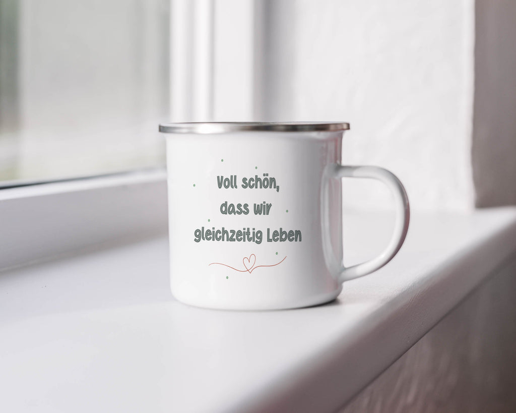 Emaille Tasse Pinguin Pärchen mit Namen Lisa und Henri Design mit Name personalisiert & Motiv | Geschenkidee (7487) - von Mikalino