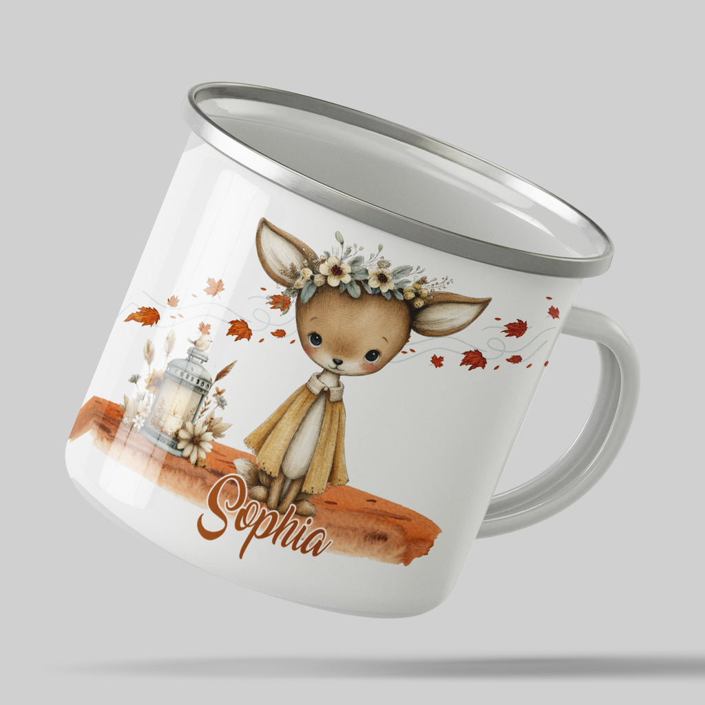 Cute Deer with Floral Crown Autumn Theme Mug product type