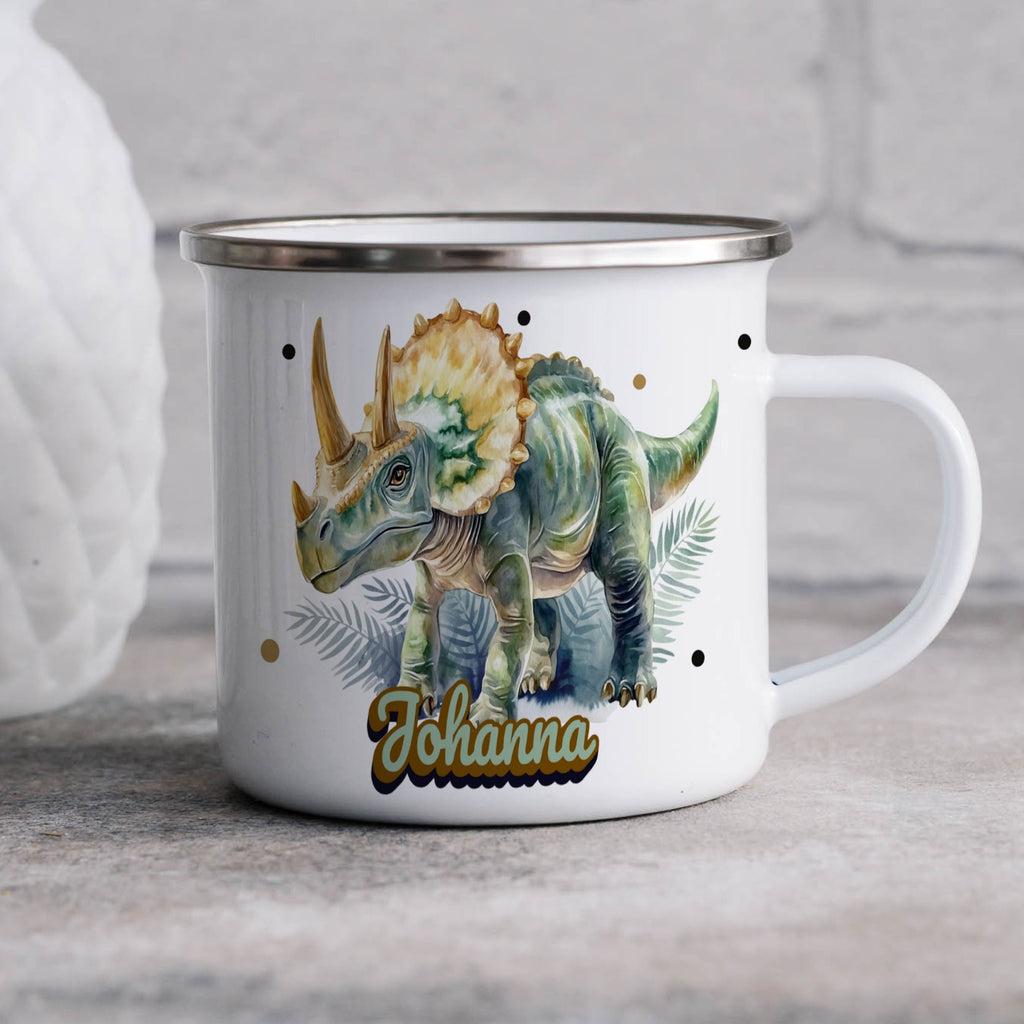 Personalized Kids Triceratops Dinosaur Name Mug product