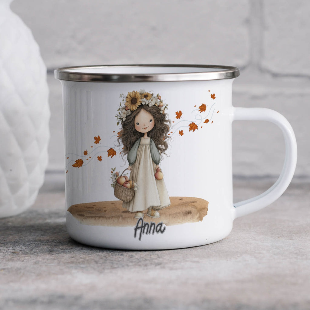 Custom Cute Girl with Autumn Leaves Artwork product type