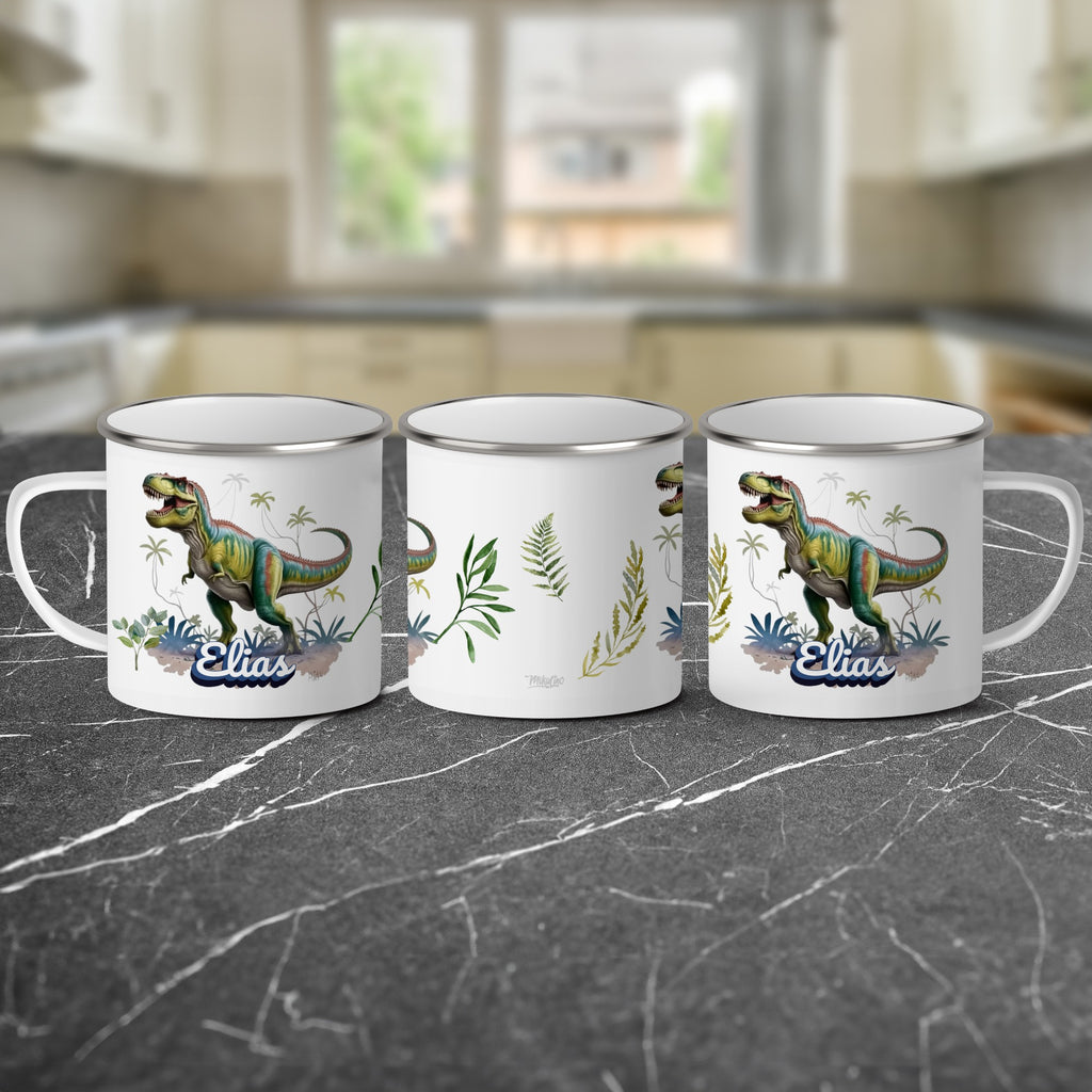 Personalized Dinosaur Design Enamel Mug product