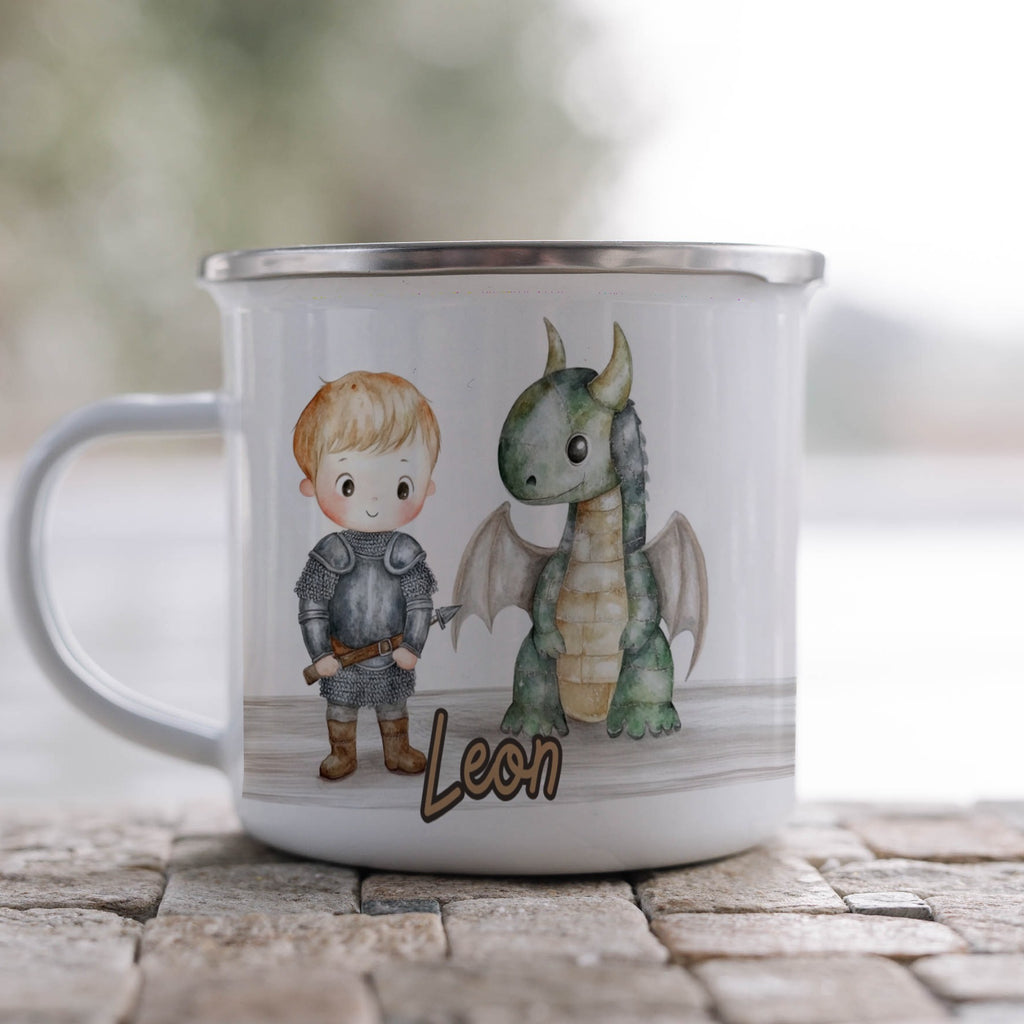 Personalized Mug with Cute Dragon and Knight Graphic product type