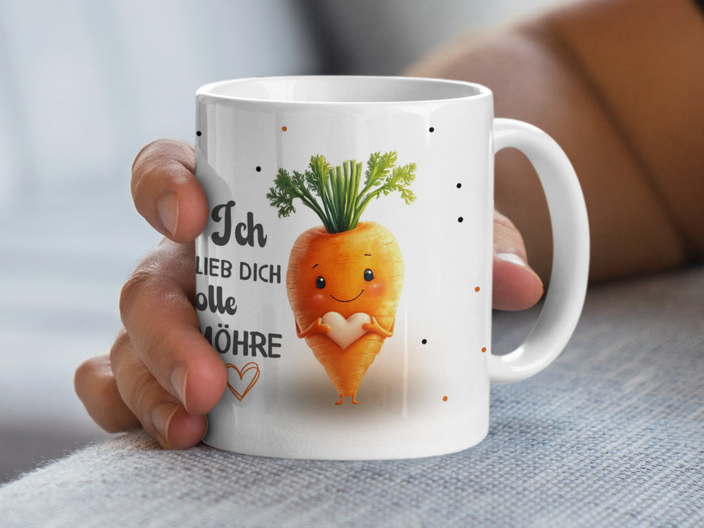 Keramik Tasse Ich Lieb Dich Volle Möhre - von Mikalino