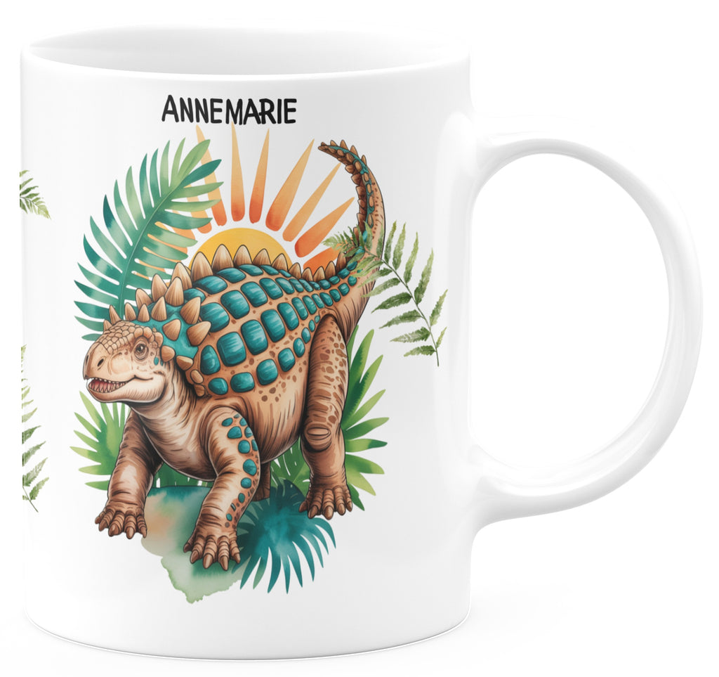 Personalized Dinosaur Themed Mug with Name Annemarie