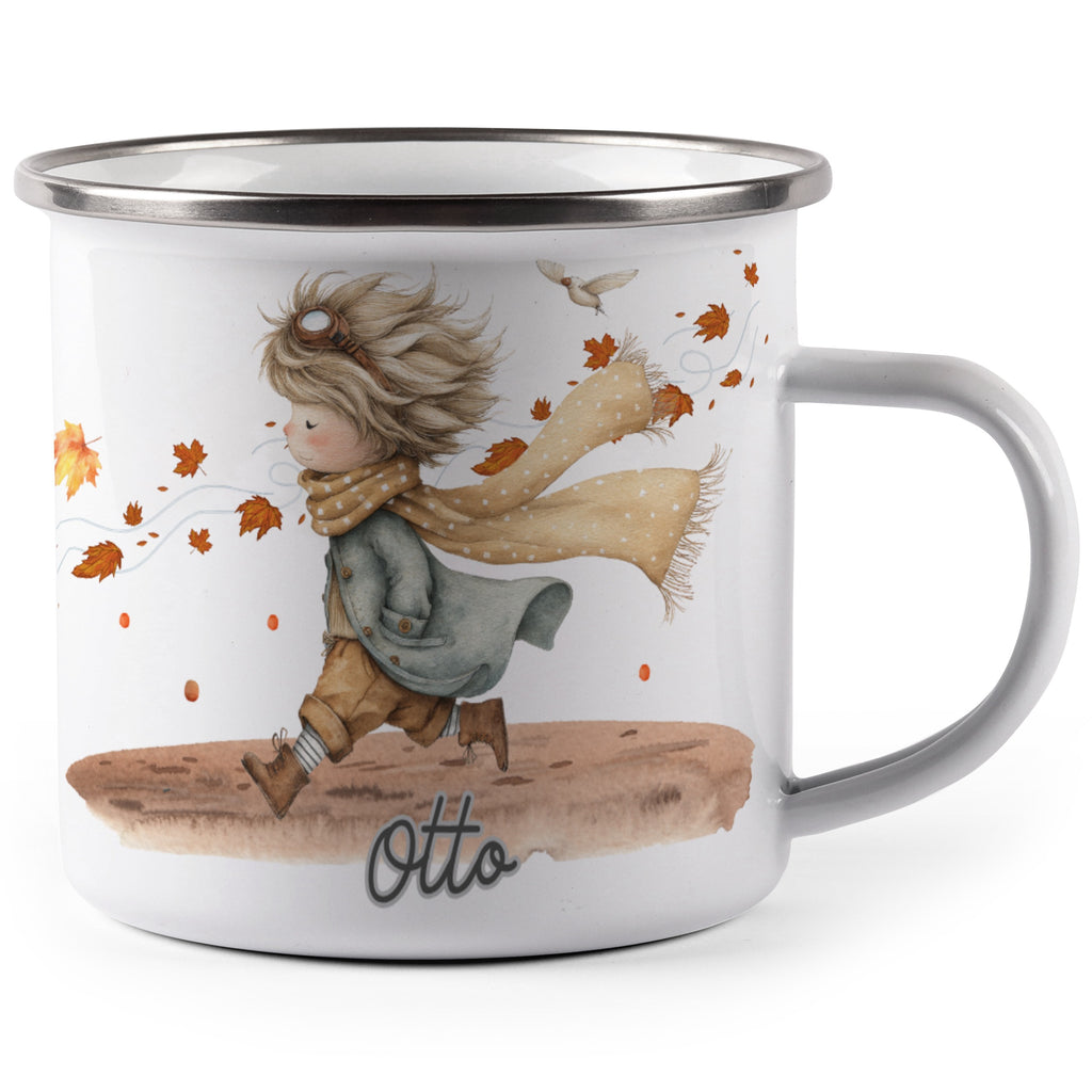 Autumn Leaves Illustration Enamel Mug Cute Product Type