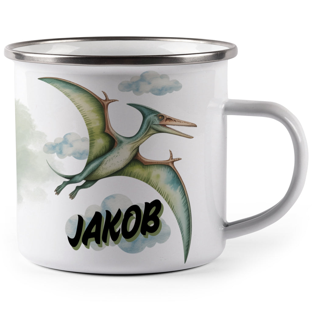 Flying Dinosaur Design Personalized Enamel Mug product