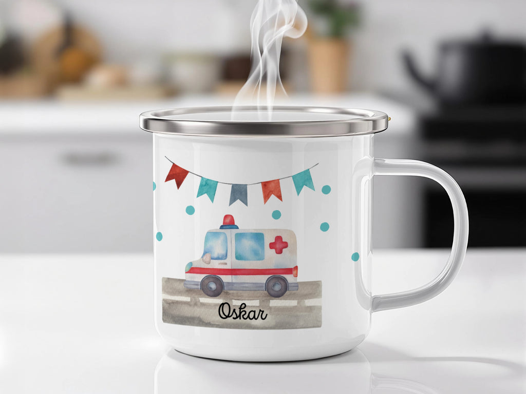 Personalized Kids Ambulance Design Mug