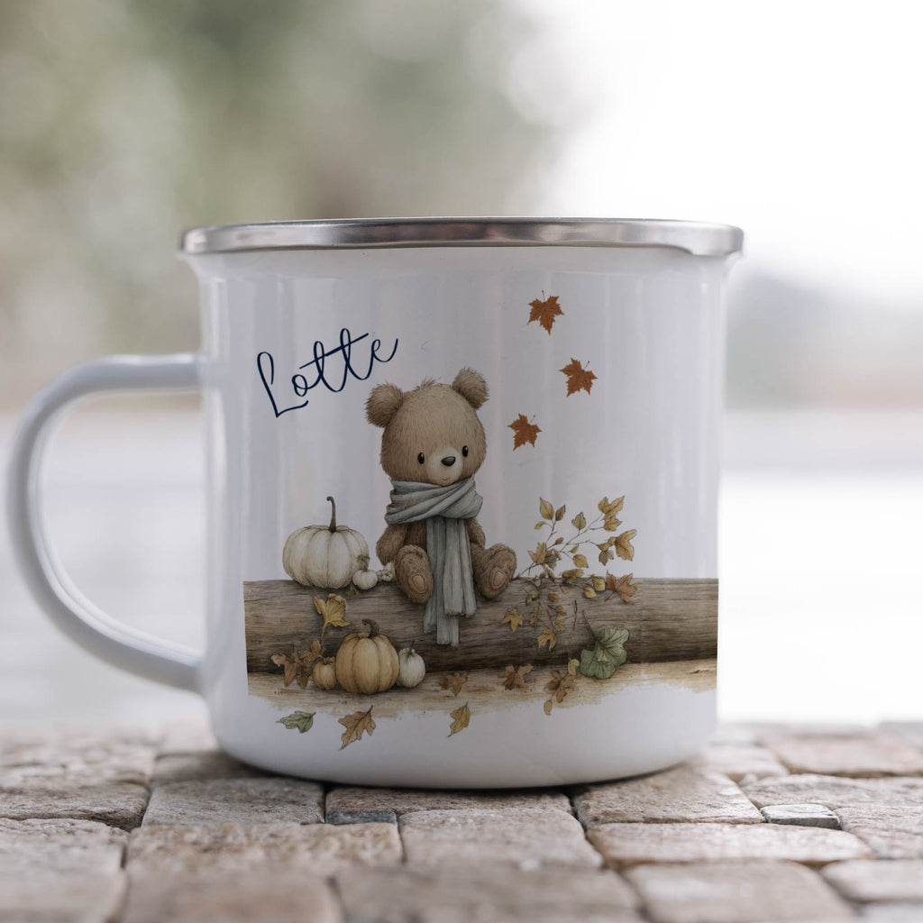 Teddy Bear Autumn Scene Personalized Mug product
