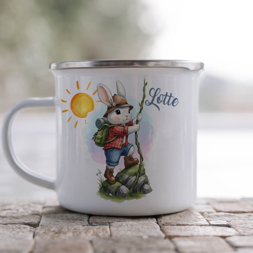 Hiking Bunny with Sun Illustration Mug product type