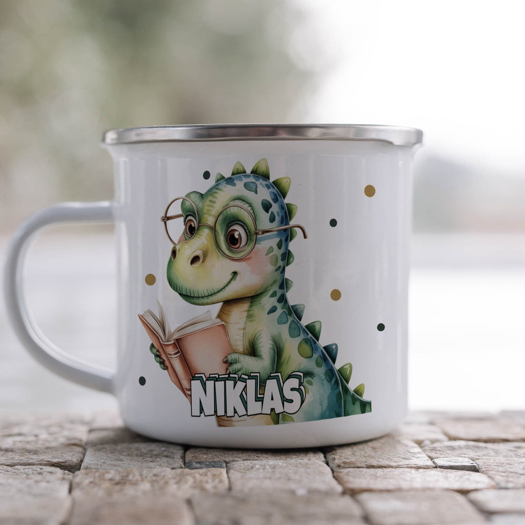 Dinosaur Reading Illustration Design Mug product