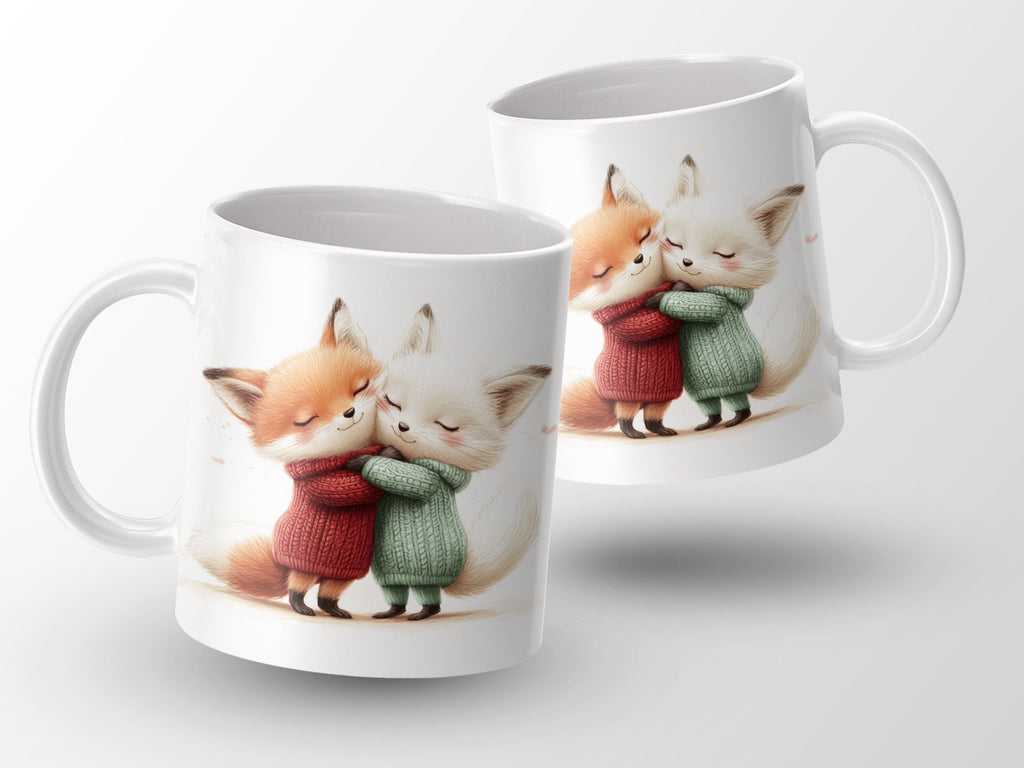 Keramik Tasse Süße Fuchs-Illustration Kaffeebecher - von Mikalino