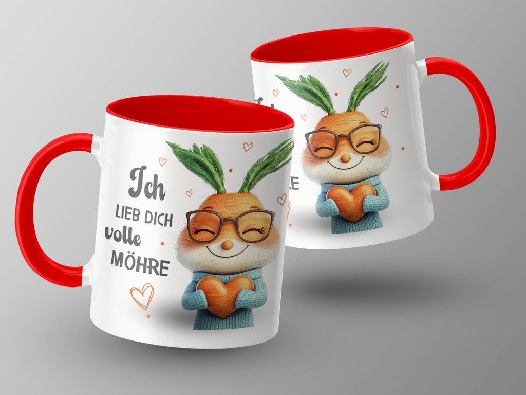 Keramik Tasse Ich Lieb Dich Volle Möhre - von Mikalino