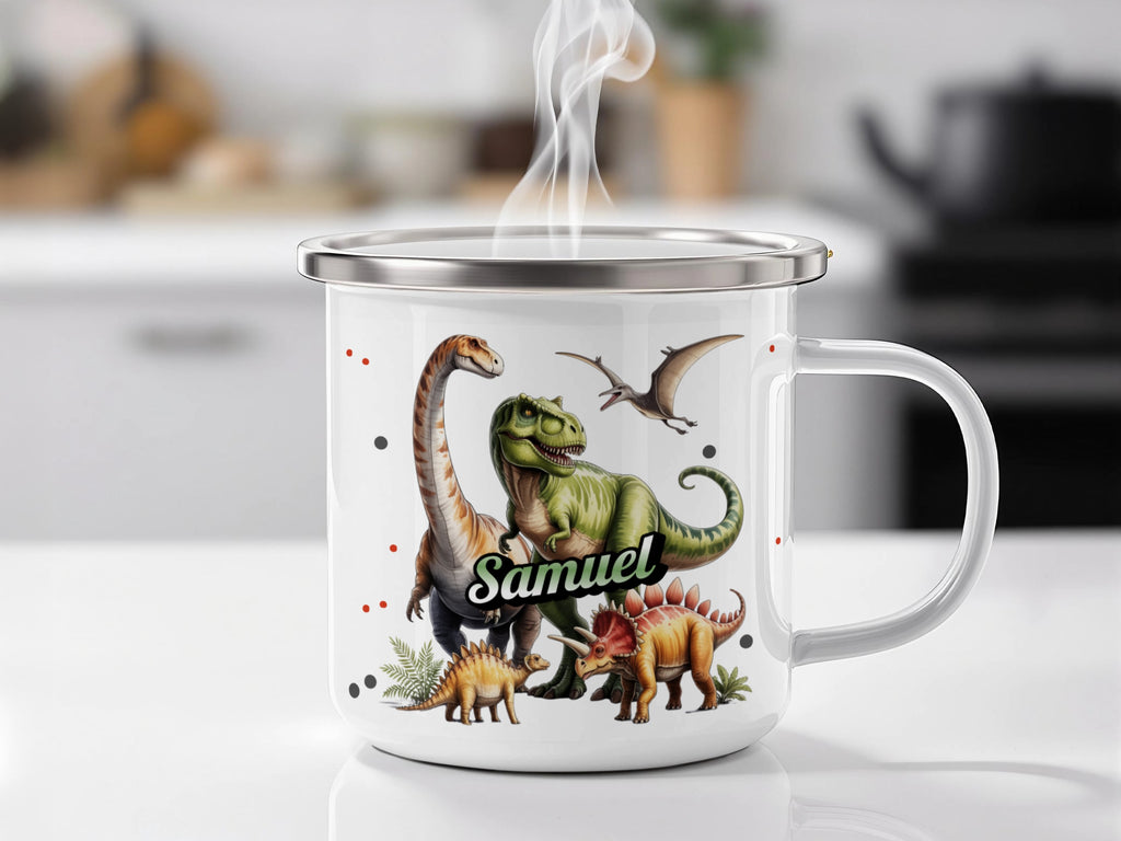 Personalized Dinosaur Mug for Kids Custom Name Cup product
